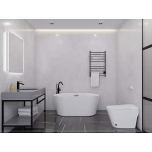 Chand 59 in. Acrylic Flatbottom Freestanding Bathtub in White