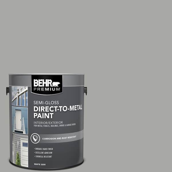 BEHR PREMIUM 1 gal. #PFC-68 Silver Gray Semi-Gloss Direct to Metal Interior/Exterior Paint