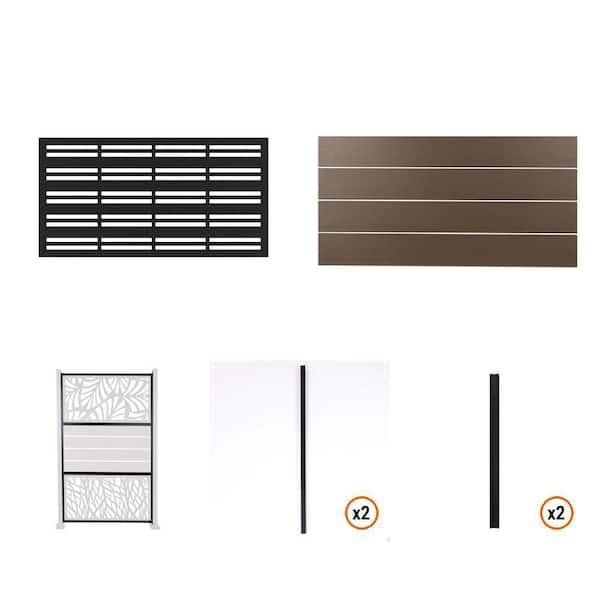 Pier Privacy Screen Kit, Brown, 76 in., 30 in. Ext. (4, 2, 2-Pack)