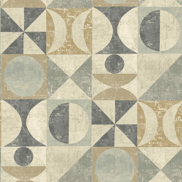 SURFACE STYLE Take Form Pewter Vinyl Peel and Stick Wallpaper Roll ( Covers 30.75 sq. ft. )