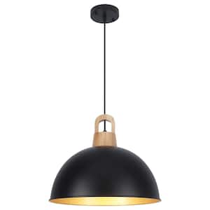 Zevni Modern 6 in. 1-Light Black Pendant Light Fixture