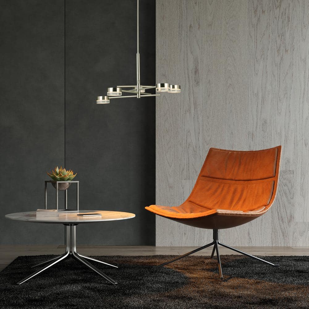 Brushed Nickel 5-Light Integrated LED Sputnik Chandelier