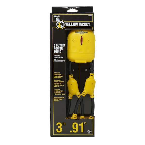 Yellow Jacket 3 ft. 5-Outlet Power Squid Adapter Extension Cord