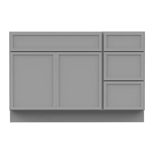 48 in. W x 21 in. D x 32.5 in. H Bath Vanity Cabinet without Top in Gray