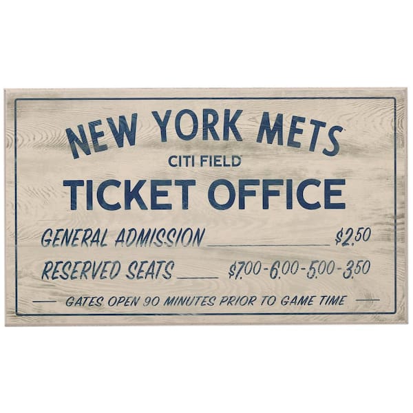 Open Road Brands New York Mets Vintage Ticket Office Wood Wall Decor