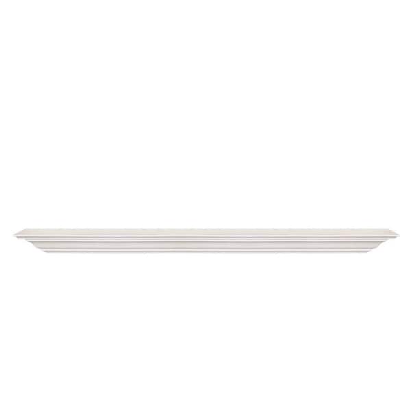 48 in. W x 5.25 in. D White Solid Wood Floating Decorative Wall Shelf
