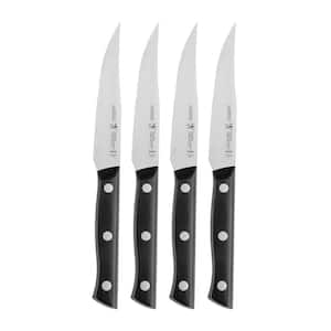 Dynamic 4.5in Stainless Steel Full Tang Serrated Edge Steak Knife with Plastic Handle, (Set of 4)