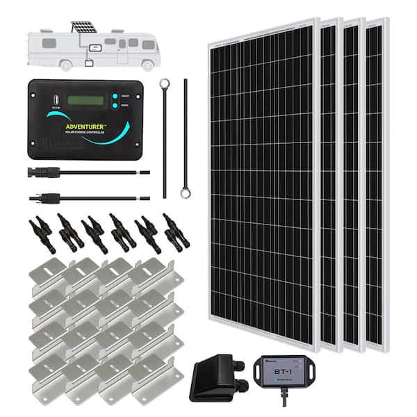 Renogy 400-Watt Monocrystalline Solar RV Kit with 30 Amp Charger Controller
