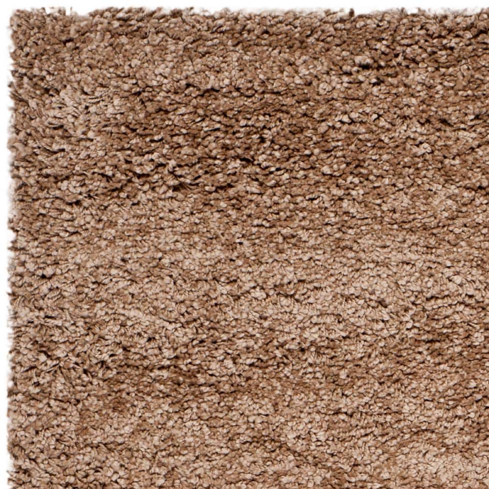 Dark Beige Synthetic Shag Area Rug - 4' x 6'