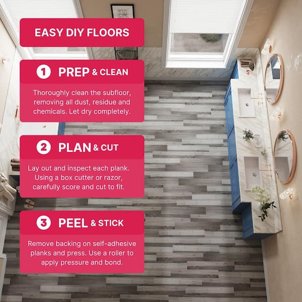 BaseCore Reclaimed 12 MIL x 6 in. W x 36 in. L Peel and Stick Waterproof Luxury Vinyl Plank Flooring (54 sqft/case)