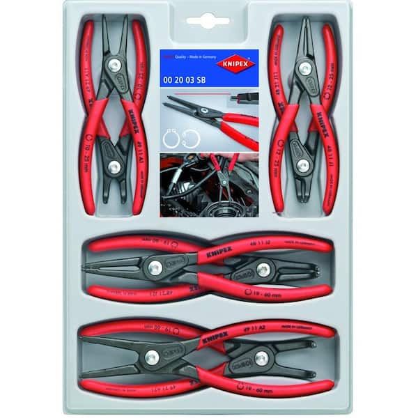 KNIPEX 6-3/4 in. Circlip Snap-Ring Pliers-External 90-Degree Angled Chrome  Forged Tip Size 2 46 23 A21 - The Home Depot