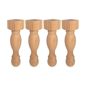 34-1/2 in. x 8 in. Unfinished North American Solid Cherry Kitchen Island Leg (Pack of 4)