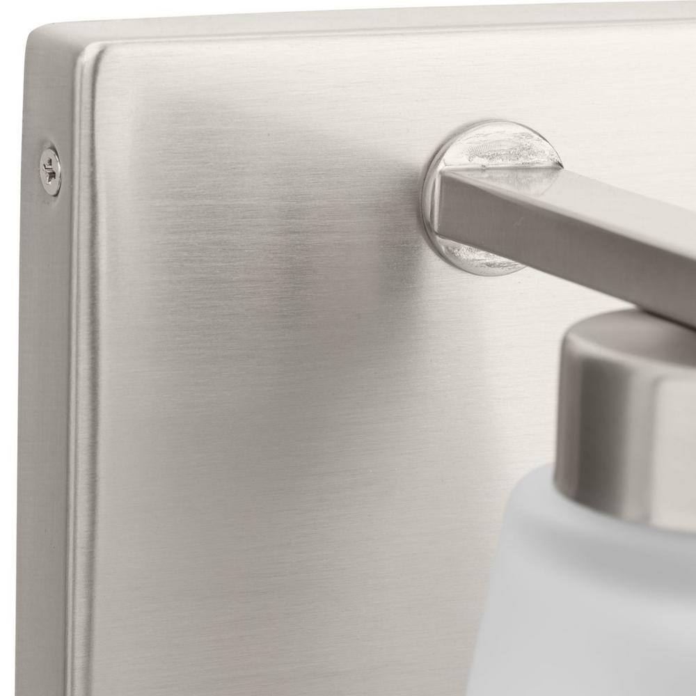 Brushed Nickel 1-Light Vanity with Etched Glass Shade