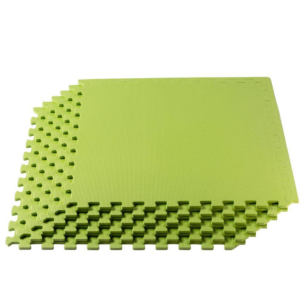 Lime Green 24 in. W x 24 in. L x 3/8 in. Thick Multipurpose EVA Foam Exercise/Gym Tiles 25 Tiles/Pack 100 sq. ft. price history on PriceWatchPro