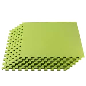 Lime Green 24 in. W x 24 in. L x 3/8 in. Thick Multipurpose EVA Foam Exercise/Gym Tiles 25 Tiles/Pack 100 sq. ft.