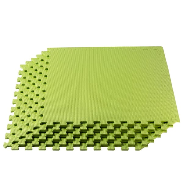 We Sell Mats Lime Green 24 in. W x 24 in. L x 3/8 in. Thick Multipurpose EVA Foam Exercise/Gym Tiles 25 Tiles/Pack 100 sq. ft.