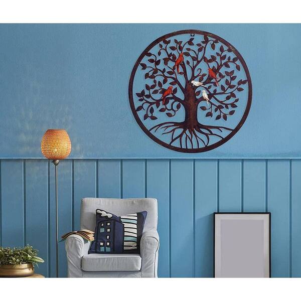 1 Pack Tree of Life 18 in. x 18 in. Brown Wall Decor Wall Hanging