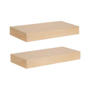 Havlock 2.25 in. x 18.00 in. Natural Wood Floating Decorative Wall Shelf