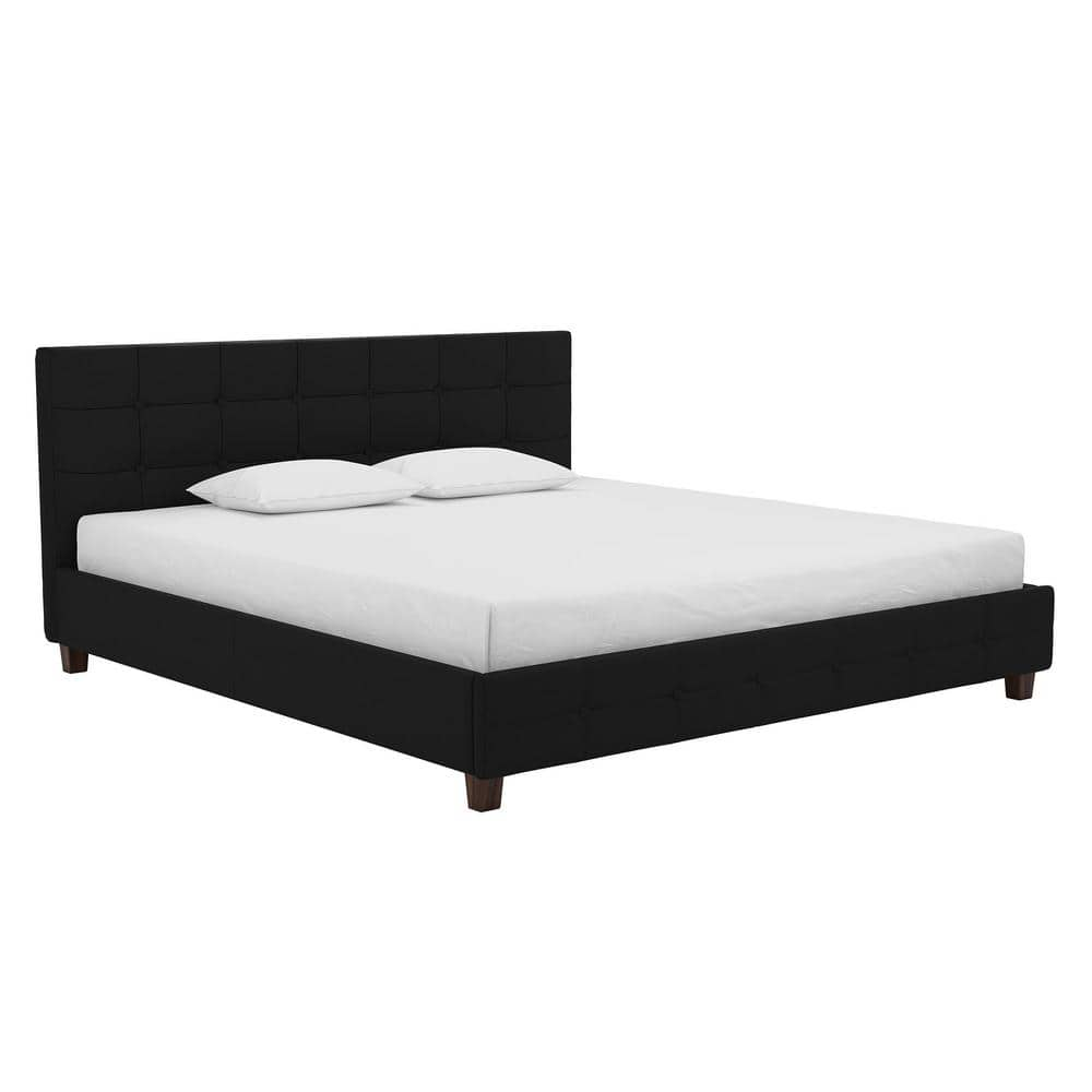 DHP Ryan Black Wood Frame King Size Platform Bed DE83340 - The Home Depot