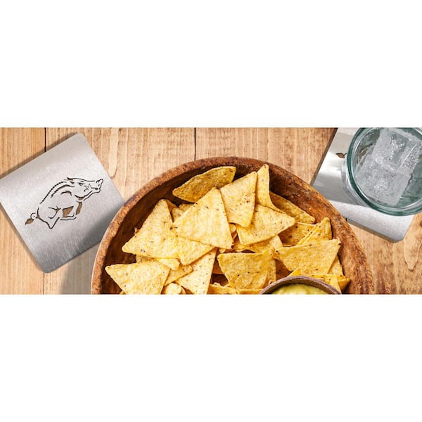 YouTheFan NCAA Arkansas Razorbacks Stainless Steel 4 in. Metallics Coasters (Set of 4)