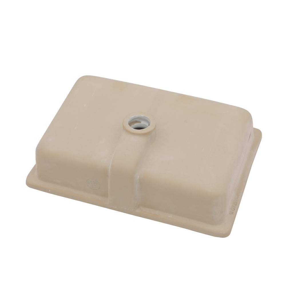 18'' Beige and White Ceramic Rectangular Undermount Bathroom Sink