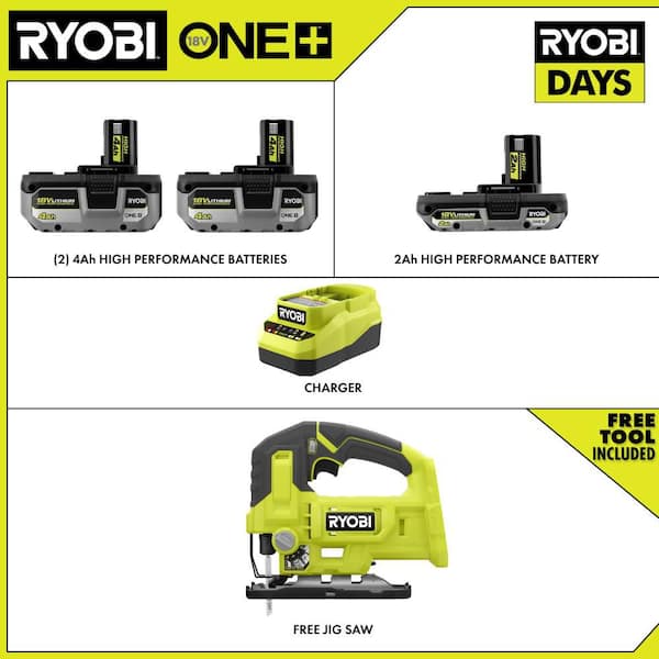 ◆シマノ◆RYOBI◆電動リール ◆3点セット◆ デジタル表示◆充電器無ジャンク RYOBI ONE+ 18V HIGH PERFORMANCE Kit w/ (2) 4.0 Ah Batteries, 2.0