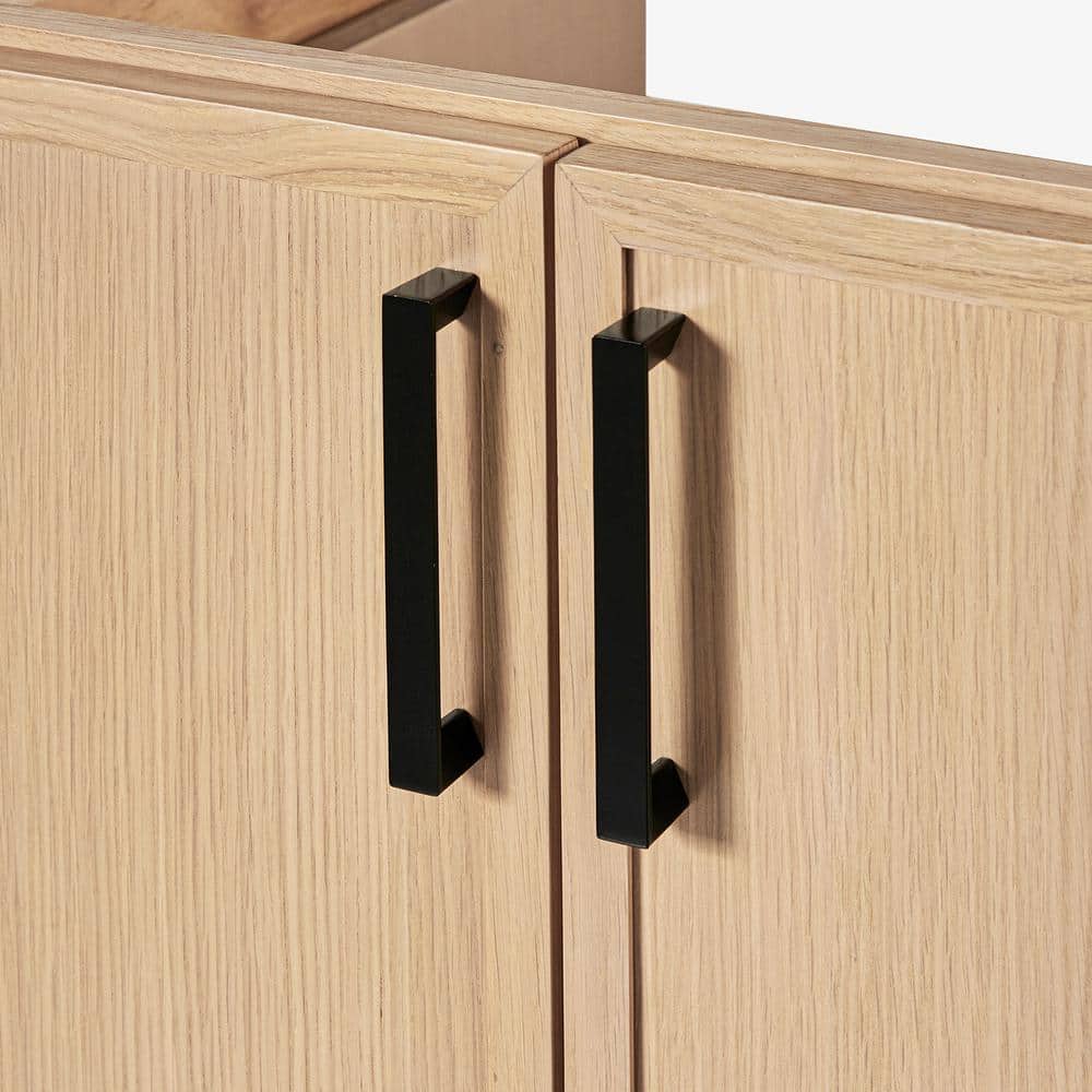 Kelly 66" Oak Double Sink Vanity with Carrara Quartz Top
