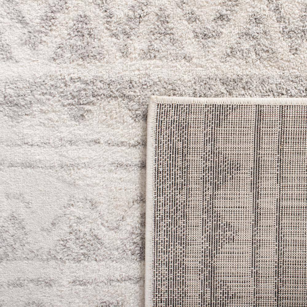 Ivory and Grey Rectangular Synthetic Area Rug, 8' x 8'