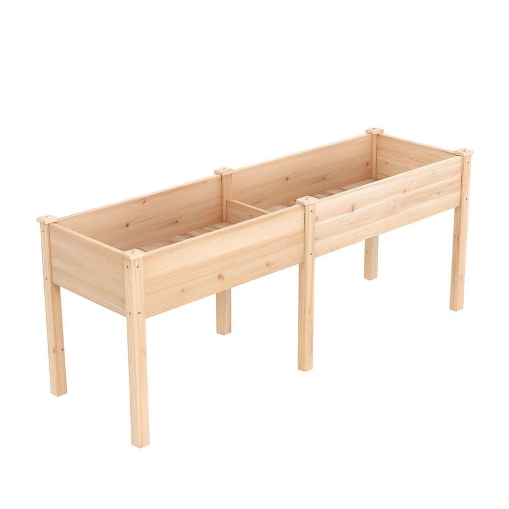 69 in. x 19.5 in. x 8 in. 6.3 cu. ft. Fir Wood Raised Garden Bed Drainage Holes Flowers Vegetables Natural price history on PriceWatchPro