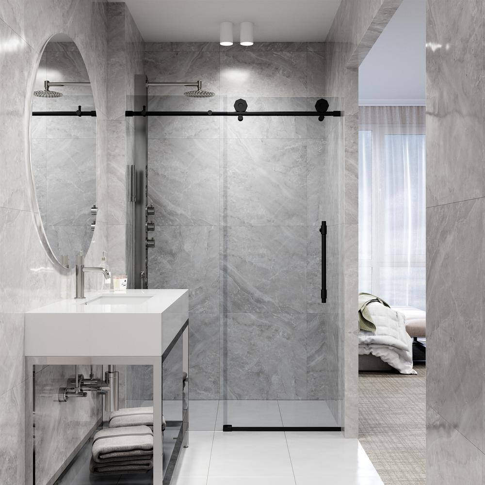 Elan Hart 72" Frameless Sliding Shower Door with Clear Glass