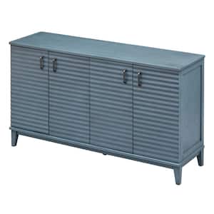 60 in. W x 18 in. D x 36 in. H in Navy Blue Soildwood and MDF Ready to Assemble Floor Base Kitchen Cabinet Sideboard