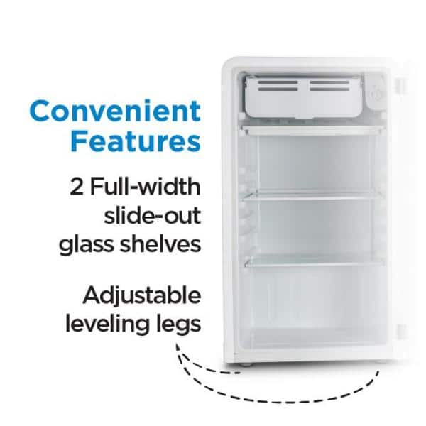 Commercial Cool 3.2 Cu. Ft. White Retro Mini Refrigerator with Freezer