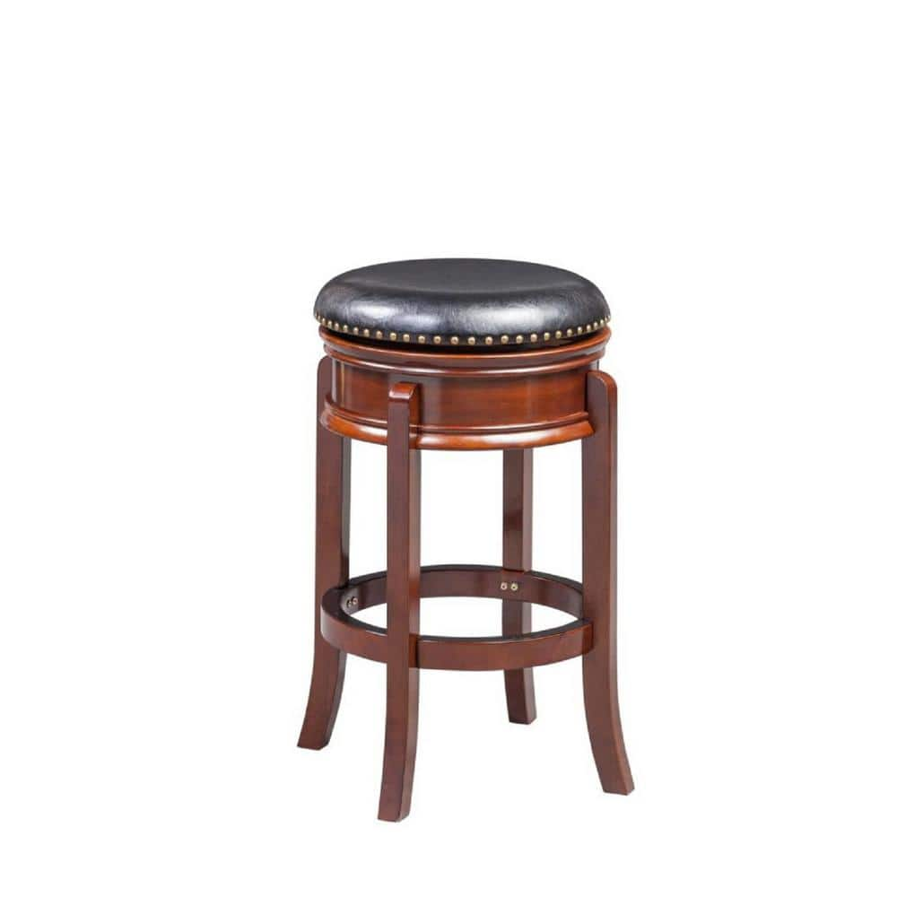 Boraam Hamilton 29 in. Cherry Swivel Cushioned Bar Stool 43929 - The ...