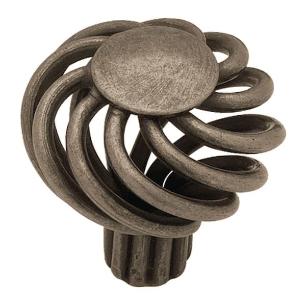 Liberty Swirl 1-1/4 in. (32mm) Antique Pewter Small Wire Flat Top Cabinet Knob