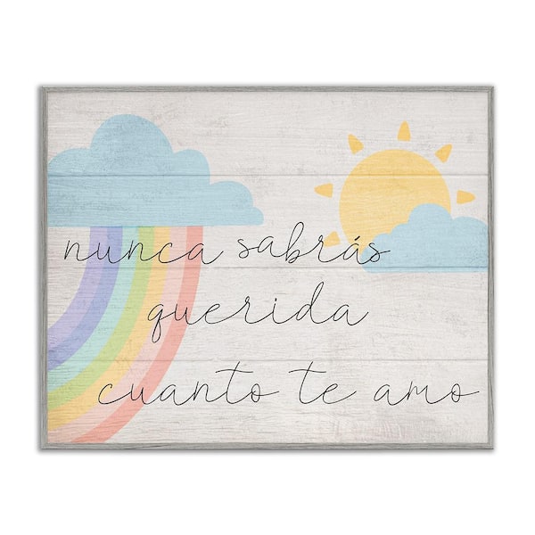 Stupell Industries How Much I Love You Feminine by Lil' Rue Gray Framed Typography Giclee Art Print 11 in. x 14 in.