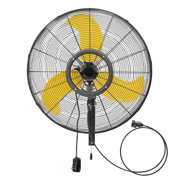 30 in. Yellow 3-Speeds Outdoor Wall Mounted Fan with IP44 Enclosure Motor, Sealed Control Box, GFCI Plug