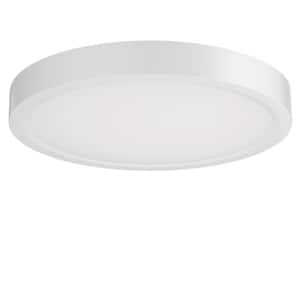 12 in. Modern White Integrated LED 2400 Lumen 6500K Round Flat Panel Ceiling Flush Mount For Bathroom, Hallway, Kitchen