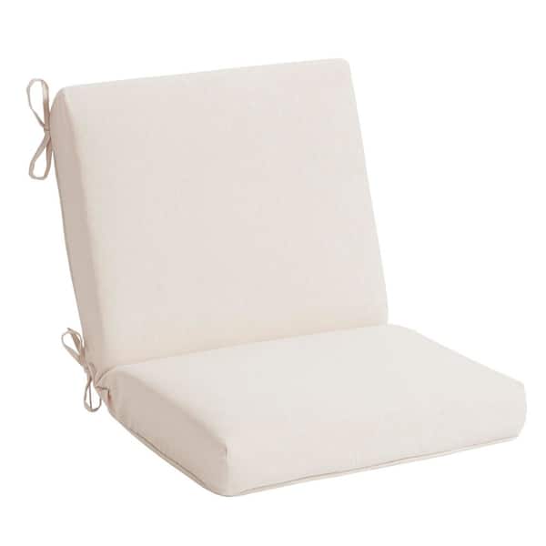 20 in. W x 17 in. D CushionGuard Mid Back Dining Chair Outdoor Cushion in Almond Biscotti