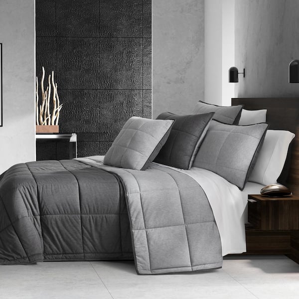 Unbranded Patton Grey Polyester Full/Queen 3-Piece Quilt Set
