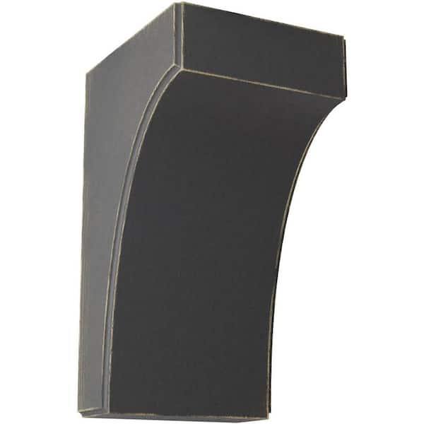 Ekena Millwork 5-1/4 in. x 10 in. x 6 in. Black Clarksville Wood Vintage Decor Bracket
