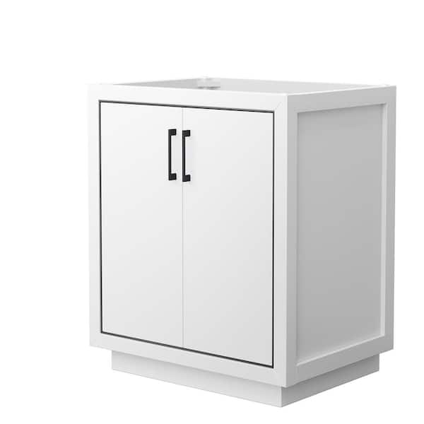 Wyndham Collection Icon 29.25 in. W x 21.75 in. D x 34.25 in. H Single Bath Vanity Cabinet without Top in White