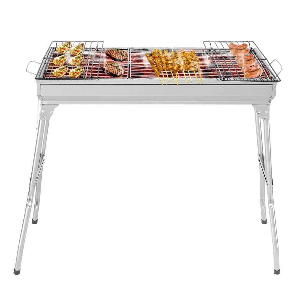 6 Burner Barbecue Table Top Gas Grill Cooker Stainless Steel w/Anti-slip  Feet