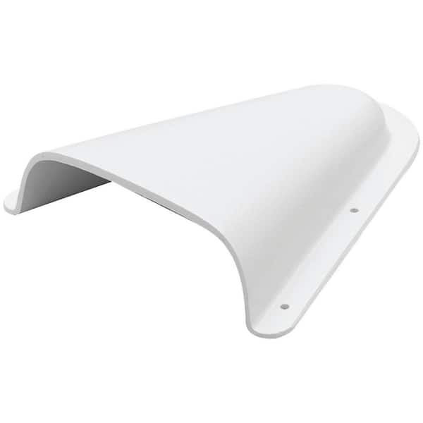 BECKSON Clam Shell Vent-White 5-3/4 in. x 7-1/4 in. D x 1-1/2 in. H
