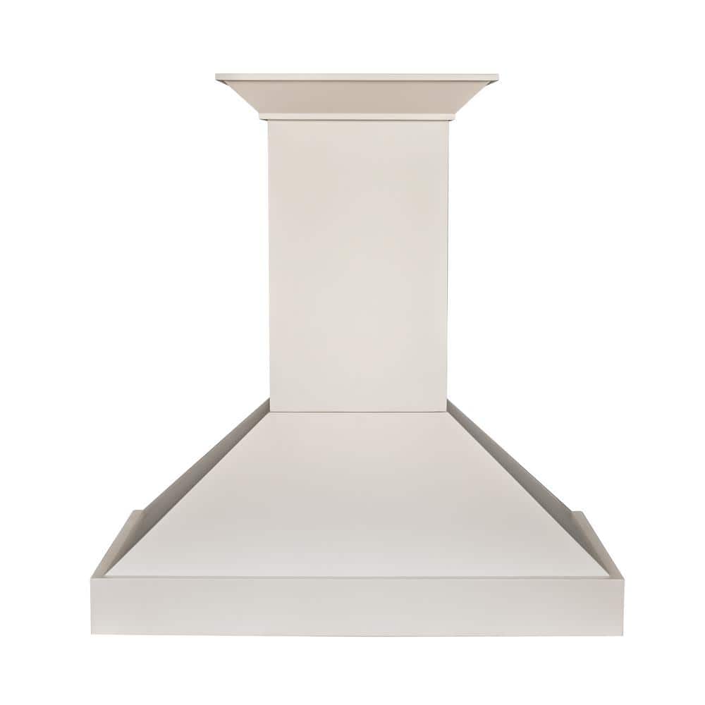 30" Cottage White Pine and Stainless Steel Wall Mount Range Hood