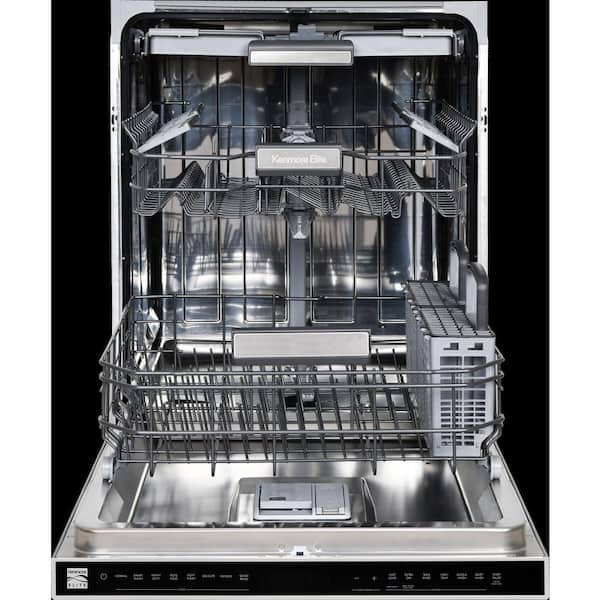24 in. Standard Built-In Dishwasher in White with TotalFlex 3rd Rack, Interior Light, TurboDry and Pocket Handle