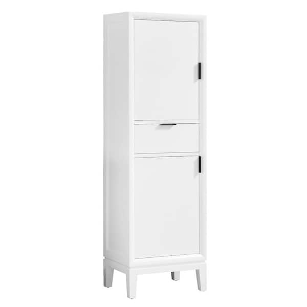 Emma 20 in. W x 15 in. D x 65 in. H Floor Cabinet in. White Finish