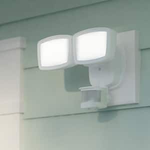 180-Degree Range - 70 ft. White Outdoor Integrated LED Motion Sensor Dusk to Dawn Security Flood Light