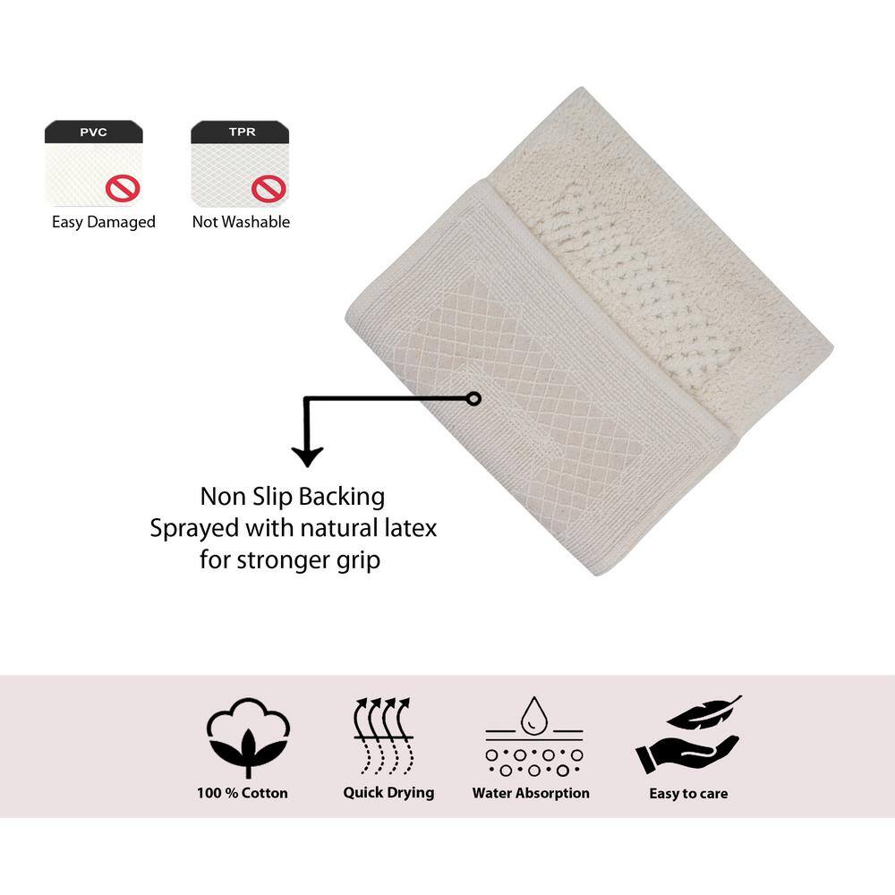 Ivory Cotton Tufted 2-Piece Bath Rug Set