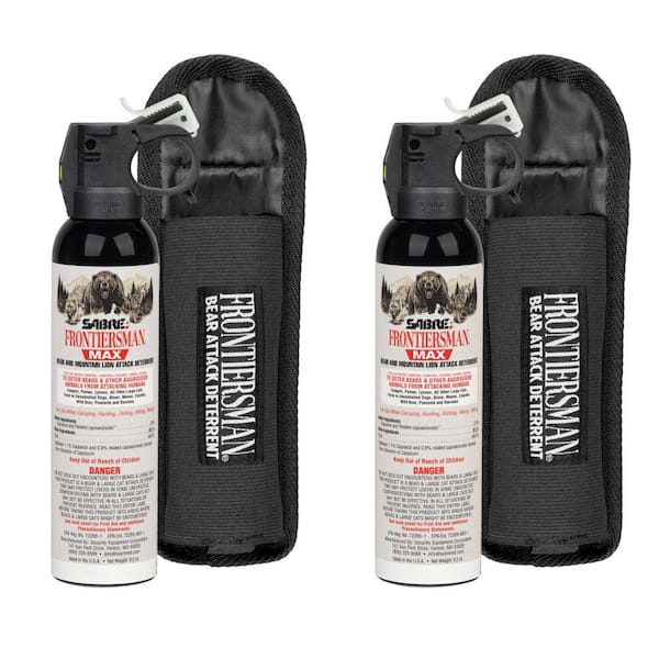 Frontiersman MAX 9.2 oz. Bear and Mountain Lion Spray with 2-Belt Holsters, 2-Pack