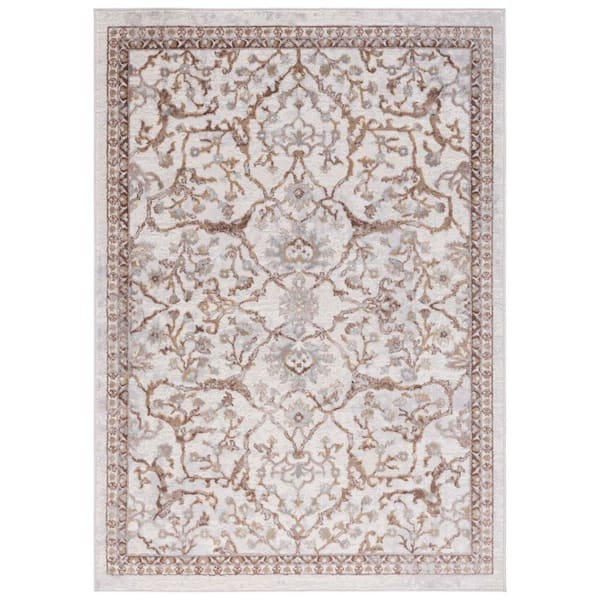 Palma 10 ft. x 14 ft. Beige/Brown Ornate Border Area Rug